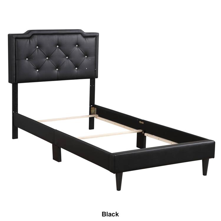 Passion Furniture Deb Jewel Tufted Panel Bed Frame - Twin