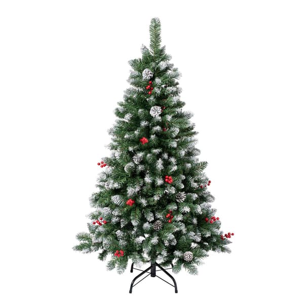 National Tree 4.5ft Cullen Frosted Tree w/ Berries & Pinecones