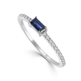 Gemstone Classics&#40;tm&#41; 14kt. White Gold Sapphire Diamond Ring