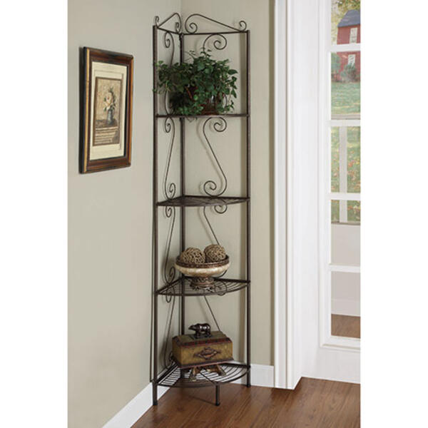 Monarch Specialties Corner Display Shelving-Copper - image 