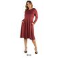 Plus Size 24/7 Comfort Apparel Long Sleeve Pleated Midi Dress - image 9