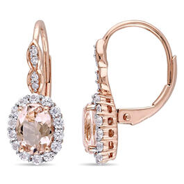 Gemstone Classics&#40;tm&#41; 10kt. Rose Gold Morganite Drop Earrings