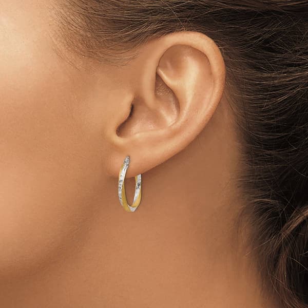 Gold Classics™ 14k Rhodium Twisted 20mm Hoop Earrings