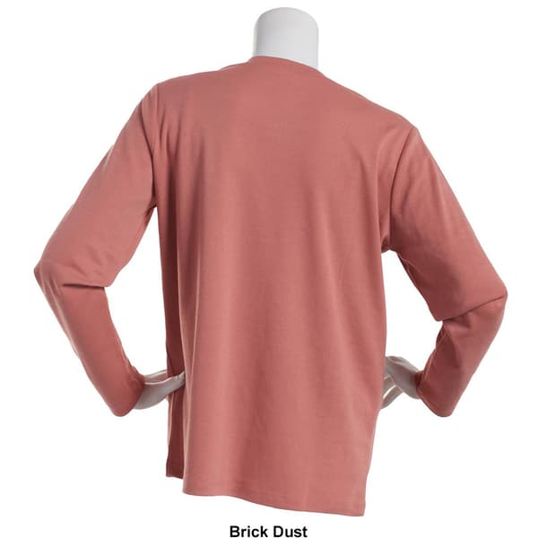 Womens Hasting &amp; Smith Long Sleeve Solid Henley Top
