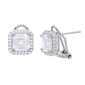 Silver Plated Ascher Cut Cubic Zirconia Earrings - image 1