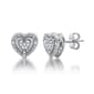 Diamond Classics(tm) Sterling Silver 1/10ctw. Heart Earrings - image 1