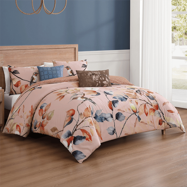 Bebejan Peachy Dogwood 5pc. Reversible Comforter Set