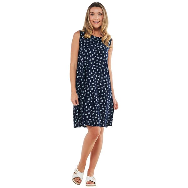 Womens Harlow & Rose Sleeveless Yummy Nautical Swing Dress - image 