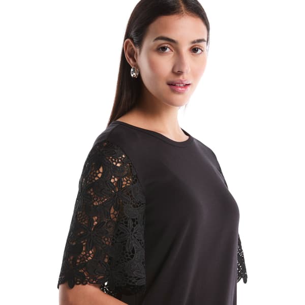 Womens Rafaella® Elbow Lace Sleeve Blouse