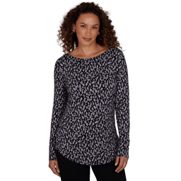 Petite Emaline Lavender Revelry Long Sleeve Diamond Blouse