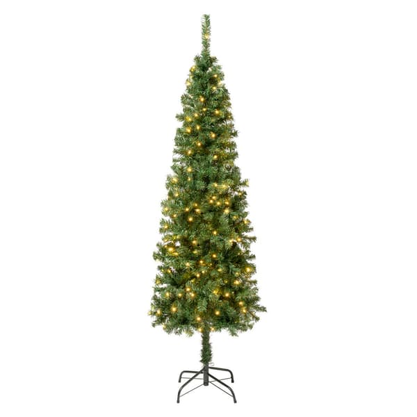 National Tree Linden Spruce Slim Wrapped Tree w/ 250 LED Lights - image 