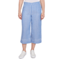 Petite Ruby Rd. Tinted Tides Yarn Dye Stripe Relaxed Soft Capri - image 1