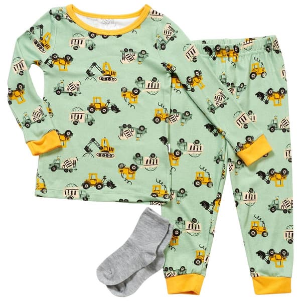 Toddler Boy Sleep On It(R) Construction Tight Fit Pajamas w/ Socks - image 