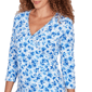 Petite Hearts of Palm Embraceable Blue Floral Surplice Blouse - image 5