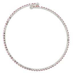 Athra Fine Silver Plated & Dark Purple Crystal Coil Bracelet