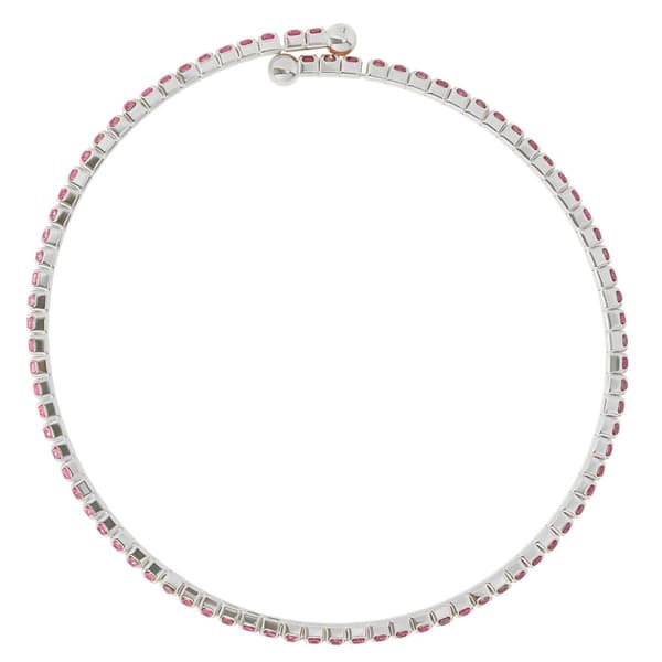 Athra Fine Silver Plated & Dark Purple Crystal Coil Bracelet