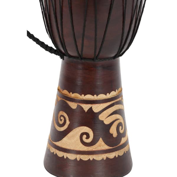9th & Pike&#174; Brown Mahogany Large Drum Sculpture