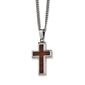 Mens Gentlemen's Classics&#40;tm&#41; Polished Wood Inlay Cross Necklace - image 1