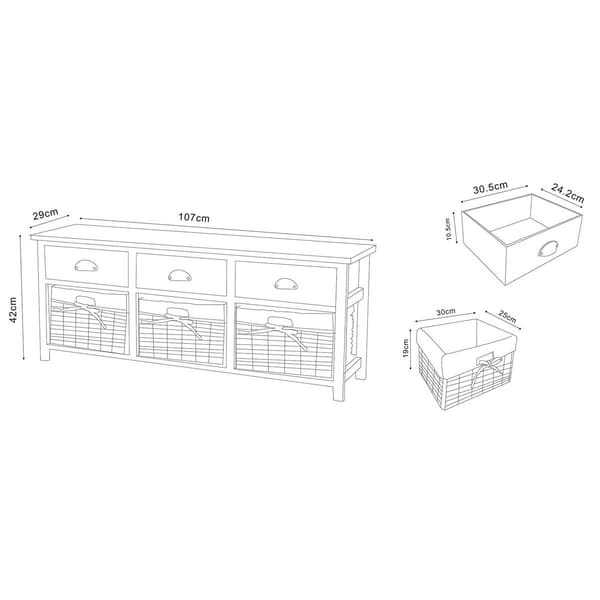 Baxton Studio Mabyn Light Grey Wood 3-Drawer Storage Bench