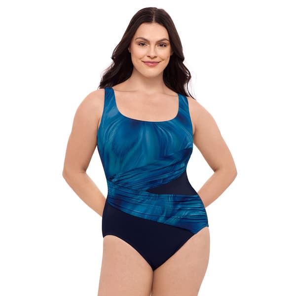Womens Leilani Pavona Wrap Sash One Piece Swimsuit - image 