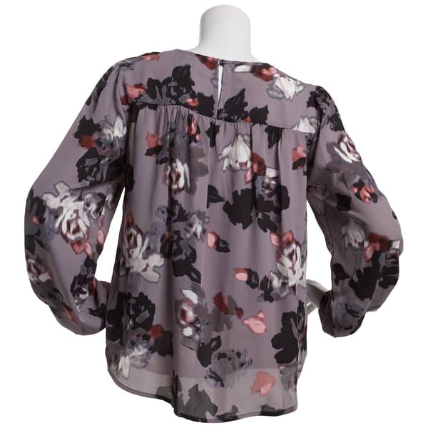 Plus Size Zac & Rachel Floral Crepe Empire Waist Blouse