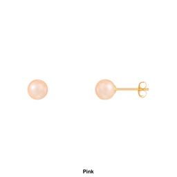 Splendid Pearls 14kt. Gold 5mm Round Pearl Stud Earrings
