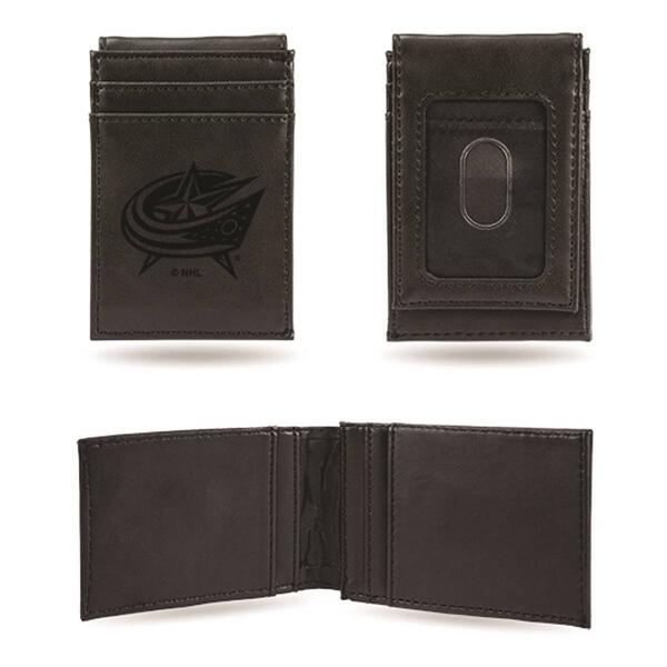 Mens NHL Columbus Blue Jackets Faux Leather Front Pocket Wallet - image 