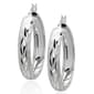 Gianni Argento 34x6mm Diamond-Cut Hoop Earrings - image 1