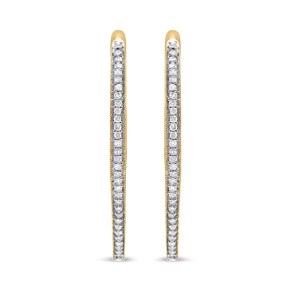 Haus of Brilliance 10kt. Yellow Gold Diamond Hoop Earrings