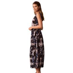 Womens Calvin Klein Sleeveless Boat Neck Blur Floral Midi Dress