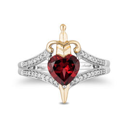Enchanted by Disney 1/10ctw. Diamond Garnet Evil Queen Ring