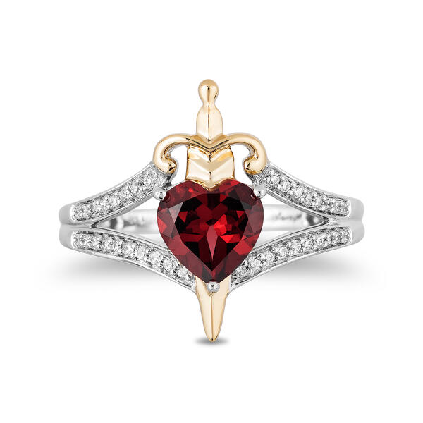 Enchanted by Disney 1/10ctw. Diamond Garnet Evil Queen Ring - image 