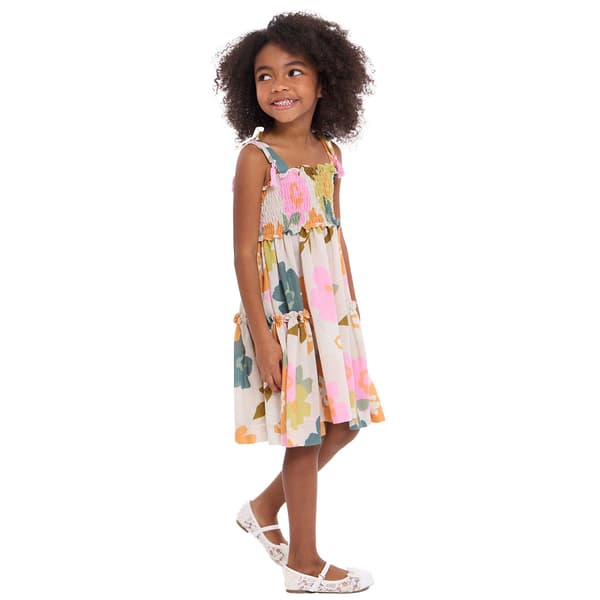 Girls &#40;7-16&#41; Bonnie Jean Sleeveless Smocked Bodice Floral Dress