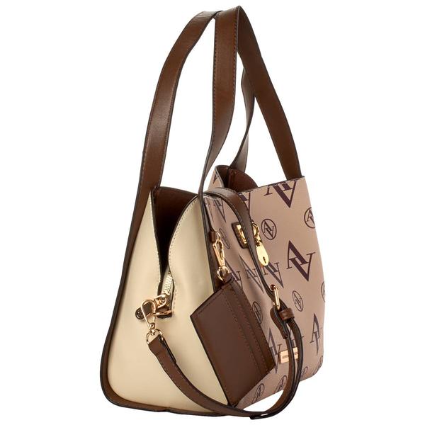 Womens Adrienne Vittadini Logo Satchel With Card Case