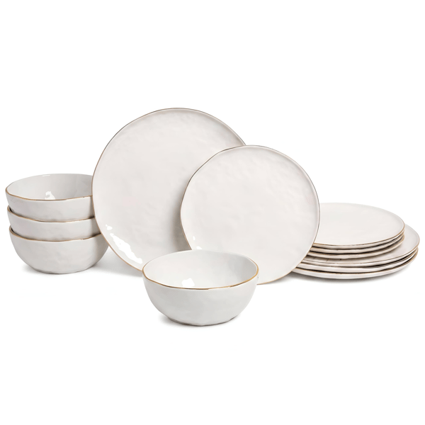 Sango Gansevoort 12pc. White Porcelain Dinnerware Set