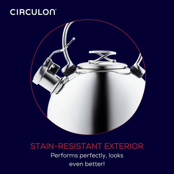 Circulon&#174; 2.3qt. Stainless Steel Whistling Teakettle