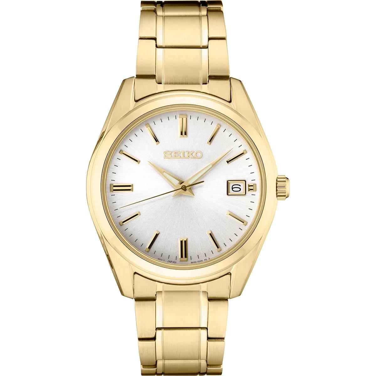 Mens Seiko Essentials Gold Stainless Steel Watch - SUR314