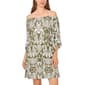 Womens MSK Off The Shoulder Print Ity Bell Sleeeve Dress - image 1