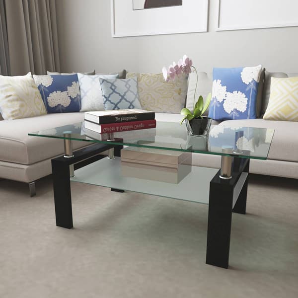 Tansole Rectangle Glass Coffee Table