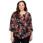 Plus Size Alfred Dunner Classics Tossed Floral Pointed Hem Blouse - image 1