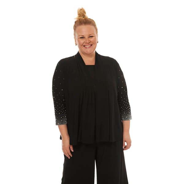Plus Size MSK Faraj Beaded Trim Jacket