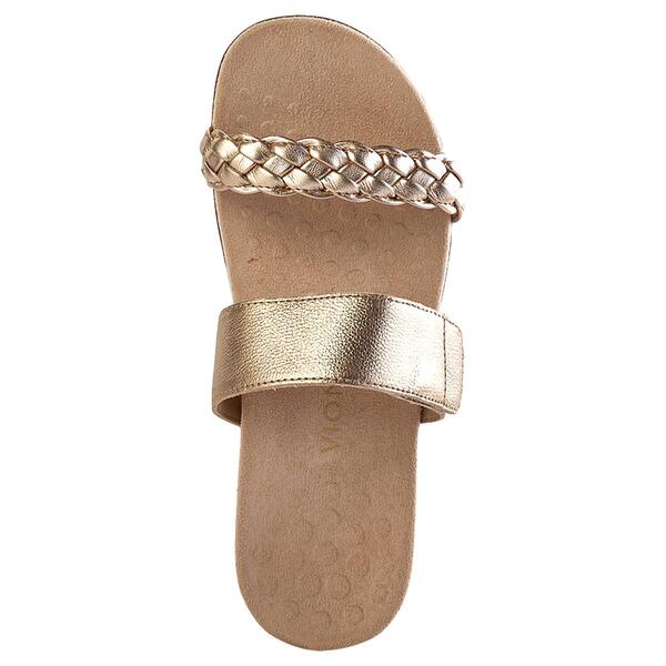 Womens Vionic Jeanne Slide Sandals - Gold Metallic