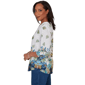 Womens Alfred Dunner Indigo Girls 3/4 Sleeve Floral Blouse - image 4