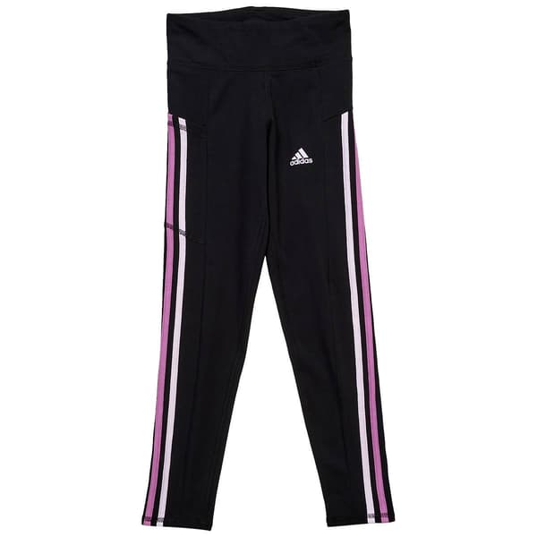Girls (7-16) adidas(R) Cellphone Pocket Multi 3-Stripe Leggings
