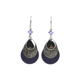 Silver Forest Classic Statements Teardrop Purple Earrings