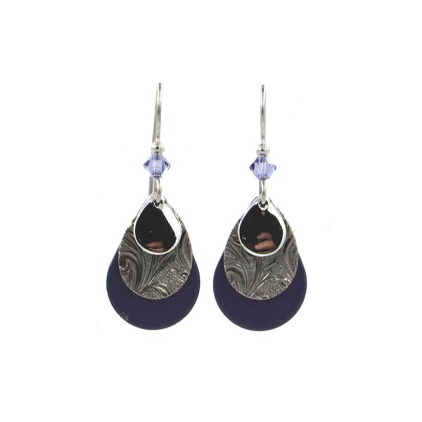 Silver Forest Classic Statements Teardrop Purple Earrings - image 