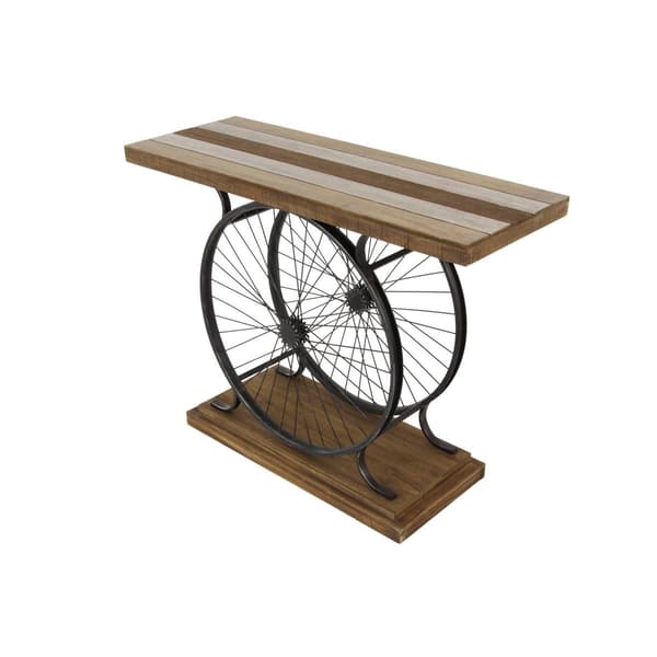 9th & Pike&#174; Brown Industrial-Inspired Wood Console Table