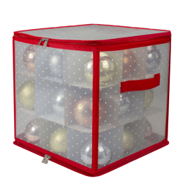Northlight 27ct. Christmas Ornament Zippered Storage Box with Lid