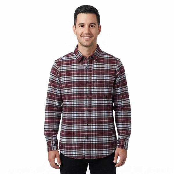 Mens Jackson Hole Flannel Shirt - Burgundy/White - image 