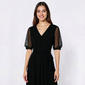 Womens MSK Short Semi Sheer Dot Sleeve V Neck A-Line Dress - image 4
